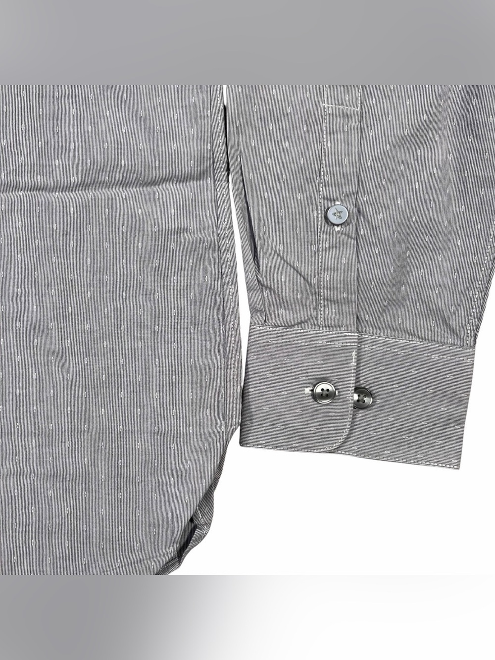 John Varvatos U.S.A. Slim Fit Star Button Dobby Stripe Dress Shirt Mens 17 34/35 - Picture 5 of 13